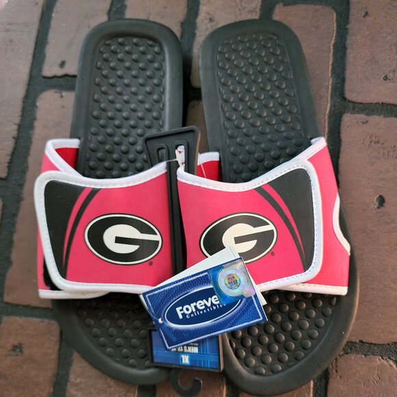 UGA Georgia Bulldogs Men’s Slide Sandals – Forever Collectibles – NEW - Picture 1 of 4